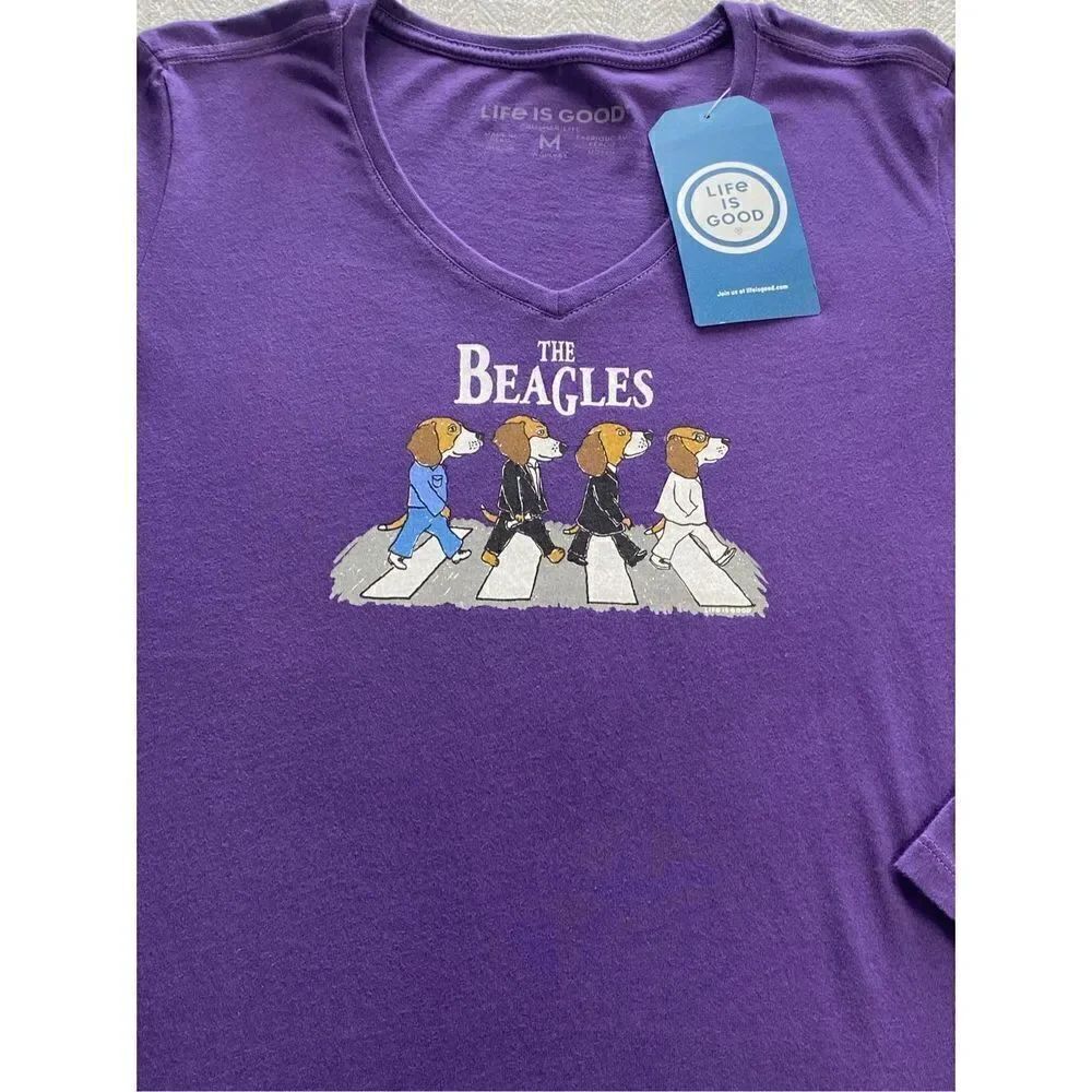 LIFE IS GOOD Womens XXLARGE Beagles Long Sleeve Tee - Picture 2 of 10